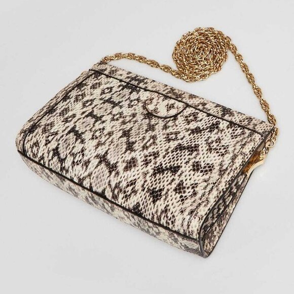 Gucci White/Black Snakeskin Ophidia Small Shoulder Bag - Picture 2 of 9